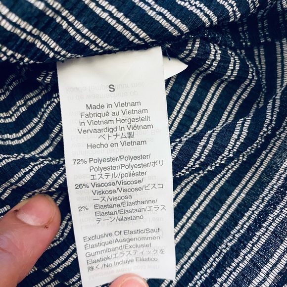 Madewell (Texture and Thread) Black and White Striped Peplum Top - Picture 6 of 8